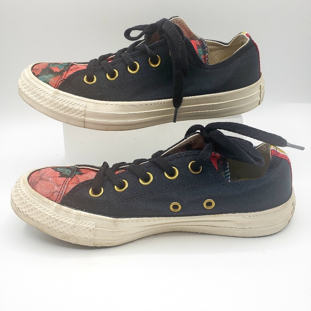 Converse all star low tops with floral design